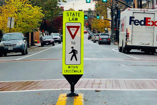 Shur-Flex In-Street Pedestrian Crosswalk Sign 